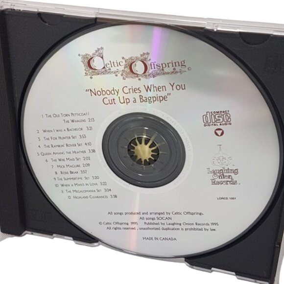 Vintage 1995 CD Celtic Offspring Nobody Cries When You Cut Up a Bagpipe - Picture 3 of 6